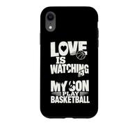 Custodia per iPhone XR L'amore sta guardando mio figlio giocare a basket