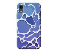 Custodia per iPhone XR Lavanda Blu Cell Pattern Arte Astratta Swirl