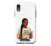 Custodia per iPhone XR le tue idee contano donna nera auto-aiuto positivo e amore