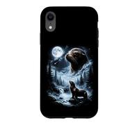 Custodia per iPhone XR Leone marino che ulula alla luna anni '90 retrò