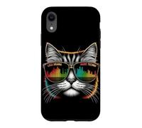 Custodia per iPhone XR Less Drama More Techno Cat Tee - Occhiali da sole & Beats