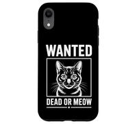 Custodia per iPhone XR Lettera a spina gatto Wanted Dead or Meow