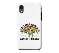 Custodia per iPhone XR Life Is Meaningless Everything Dies Divertente Gesù Dinosauro