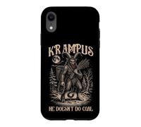 Custodia per iPhone XR Linoleografia Krampus Non fa Coal Dark Folklore Men