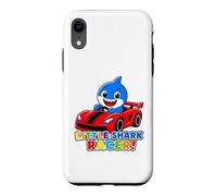 Custodia per iPhone XR Little Shark Racer Kids Cute Shark Race Car Design per ragazzi