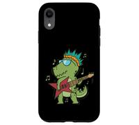 Custodia per iPhone XR Little T-Rex Dino che suona la chitarra rock