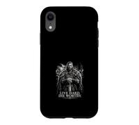 Custodia per iPhone XR Live Hard - Fustella con spada vichinga, design norreno