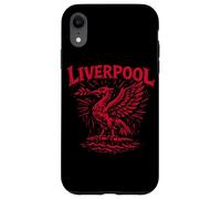 Custodia per iPhone XR Liverpool England Zine Ink con stampa rossa a forma di uccello con fegato