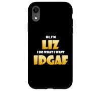 Custodia per iPhone XR Liz Joke IDGAF Meme Funny Halloween Decorations Elizabeth