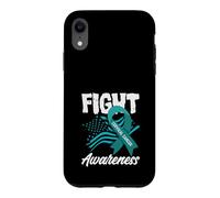 Custodia per iPhone XR Lotta al cancro cervicale consapevolezza bandiera americana nastro verde acqua