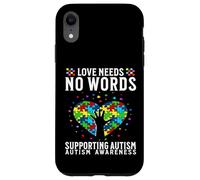 Custodia per iPhone XR Love Needs No Words Autism Awareness Support Gifts Parents