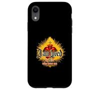Custodia per iPhone XR Loved by Him Religious Christian citazione cuore Gesù Amore