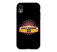 Custodia per iPhone XR Lucky Number 33 Roulette Wheel Gioco d'azzardo Casino Spin Win Uomini