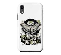 Custodia per iPhone XR Luna Moth Night si apre grunge collage