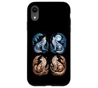 Custodia per iPhone XR Lupi mistici Ululando Luna Divertente Fantasy Wildlife