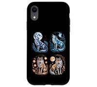 Custodia per iPhone XR Lupi mistici Ululando Luna Divertente Fantasy Wildlife