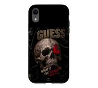 Custodia per iPhone XR Maglietta vintage con teschio misterioso e farfalla Guess What's The Secret