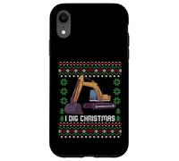 Custodia per iPhone XR Maglione natalizio I Dig Christmas Excavator Ugly