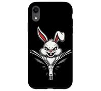 Custodia per iPhone XR Malvagio Bunny Zipper Bocca Creepy Cute Rabbit Per Uomo Donna
