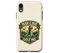 Custodia per iPhone XR Man Cave Golf Headquarters Vintage Retro Regalo per golfisti