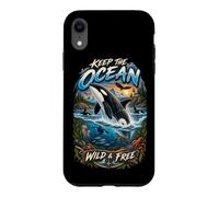 Custodia per iPhone XR Mantieni l'Oceano Libero per gli Amanti delle Orca