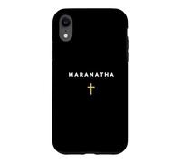 Custodia per iPhone XR MARANATHA Citazione greca Vieni Signore con la croce di Gesù