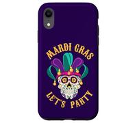 Custodia per iPhone XR Mardi Gras Costume Camicia Fun Beads Masquerade Skull Voodoo