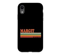 Custodia per iPhone XR MARGIT Retro Personalizzato Nome Vintage Stripes