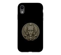 Custodia per iPhone XR Maschera della dea del serpente Maya antica pietra del tempio di pietra arte reliquia