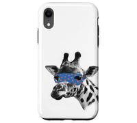 Custodia per iPhone XR Maschera di giraffa del supereroe divertente animale