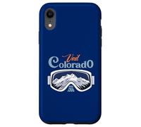 Custodia per iPhone XR Maschera Vail Colorado Ski Town Rocky Mountains Inside Retro
