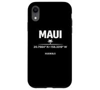 Custodia per iPhone XR Maui Hawaii Coordinate Tropical Island Travel Design