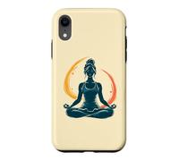 Custodia per iPhone XR meditare, donna, in, loto, posa, yoga, arte