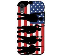 Custodia per iPhone XR Memoriale patriottico della bandiera americana e saluto per il giorno dei veterani
