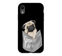 Custodia per iPhone XR Men's Women's Kids Funny Cool Pocket Pug Pets Graphic Design