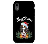 Custodia per iPhone XR Mens Womens Kids Merry Christmas Santa Cavalier Dog Mom