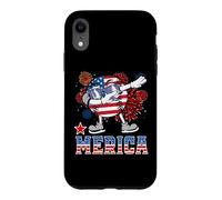 Custodia per iPhone XR Merica Baseball Dabbing 4th of July Patriotic American Flag