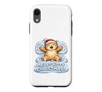Custodia per iPhone XR Merry Kitty Christmas - Angelo con neve, adorabile per bambini e bambine