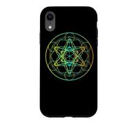 Custodia per iPhone XR Metatrons Cube Geometria sacra Mandala spirituale
