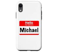 Custodia per iPhone XR Michael, Ciao, Il mio nome è, targhetta con nome, etichetta, personalizzata