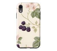Custodia per iPhone XR Modello Cottagecore del fiore rosa del rovo della mora