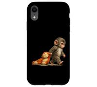 Custodia per iPhone XR Monkey Punch Baby Macaque Little Punch Big Cute Love peluche