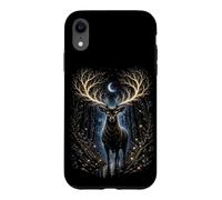 Custodia per iPhone XR Moonlit Mystic Deer Fantasy Foresta Grafica