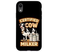 Custodia per iPhone XR Mungitrice certificata per mucca, divertente, per contadini, umorismo, vita di campagna