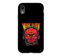 Custodia per iPhone XR Music is Fun - Cuffie e lettore audio retrò con teschio