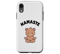 Custodia per iPhone XR Namaste, simpatico orso Kawaii per yoga, senza stress