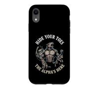 Custodia per iPhone XR Nascondi le dita dei piedi The Alpha's Here Funny Alpha Wolf Meme Cringe