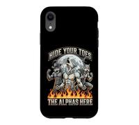 Custodia per iPhone XR Nascondi le dita dei piedi The Alpha's Here Funny Alpha Wolf Meme Cringe