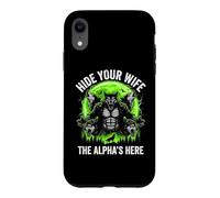 Custodia per iPhone XR Nascondi tua moglie (The Alpha's Here) - Funny Wolf Meme Guys Men