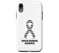 Custodia per iPhone XR Nastro a strisce bianche e nere per la consapevolezza dei disturbi bipolari